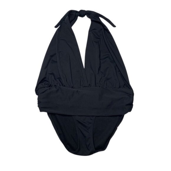 Elegant Black Halter Swimsuit - Picture 2 of 5